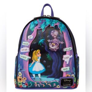 Disney Loungefly Alice in Wonderland Tulgey Wood Lenticular Mini Backpack